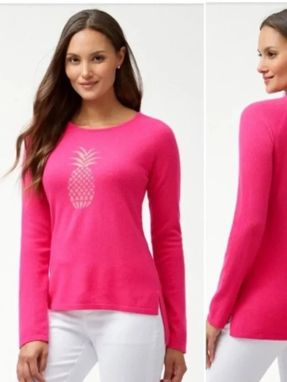 Tommy Bahama Womens Serena Pineapple wool cashmere sweater XXS